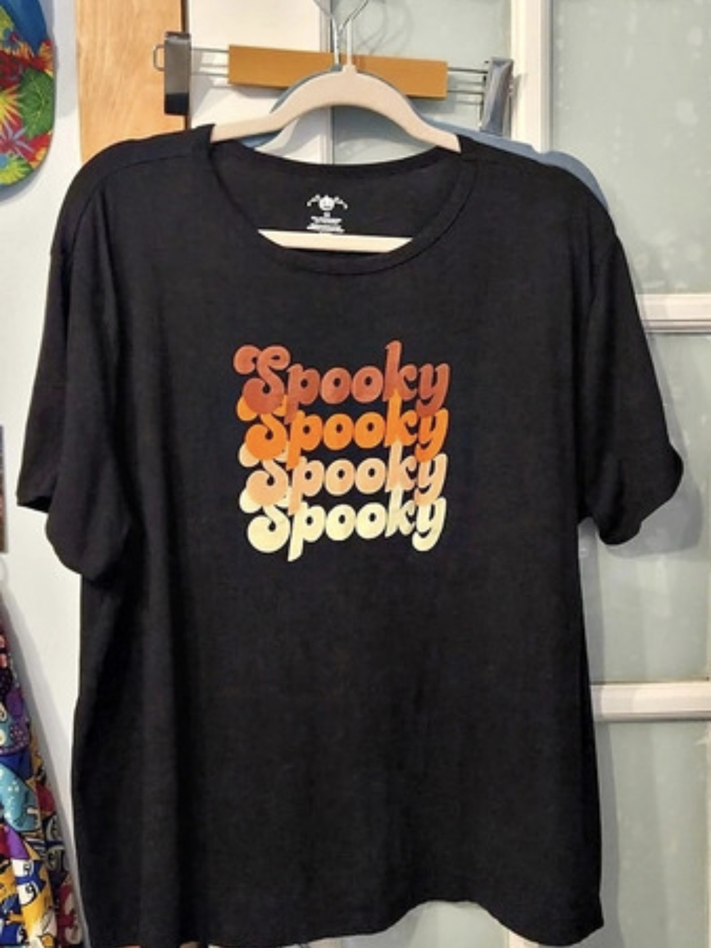Spooky Graphic Tee in Black & Orange